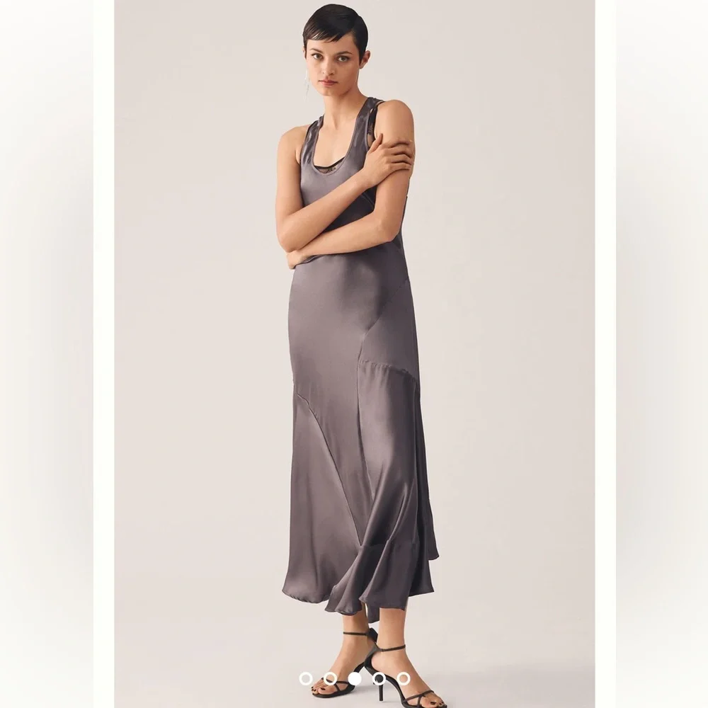 NEW Anthropologie Seamed Silk Dress - Picture 10 of 10